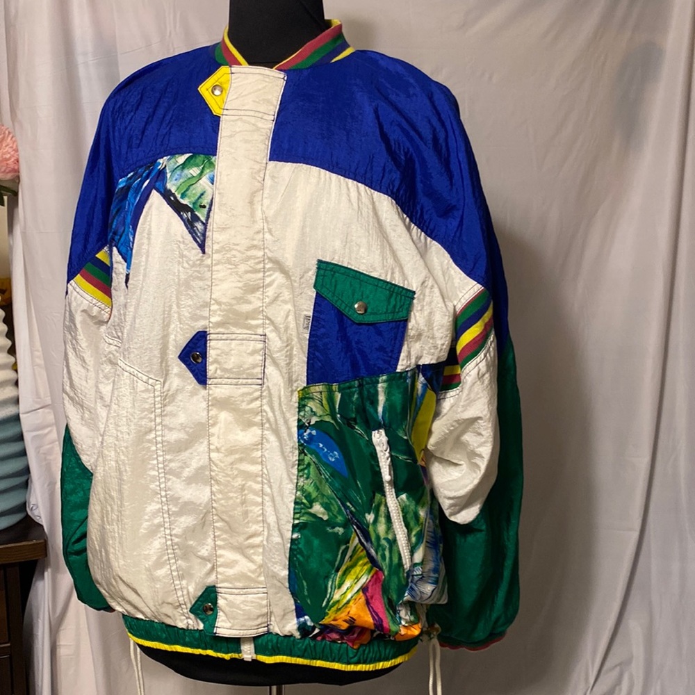 LEMMI FASHION Vintage Women Colorful windbreaker jack size L made in Germany